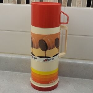 Aladdin Red and Cream Thermos vintage